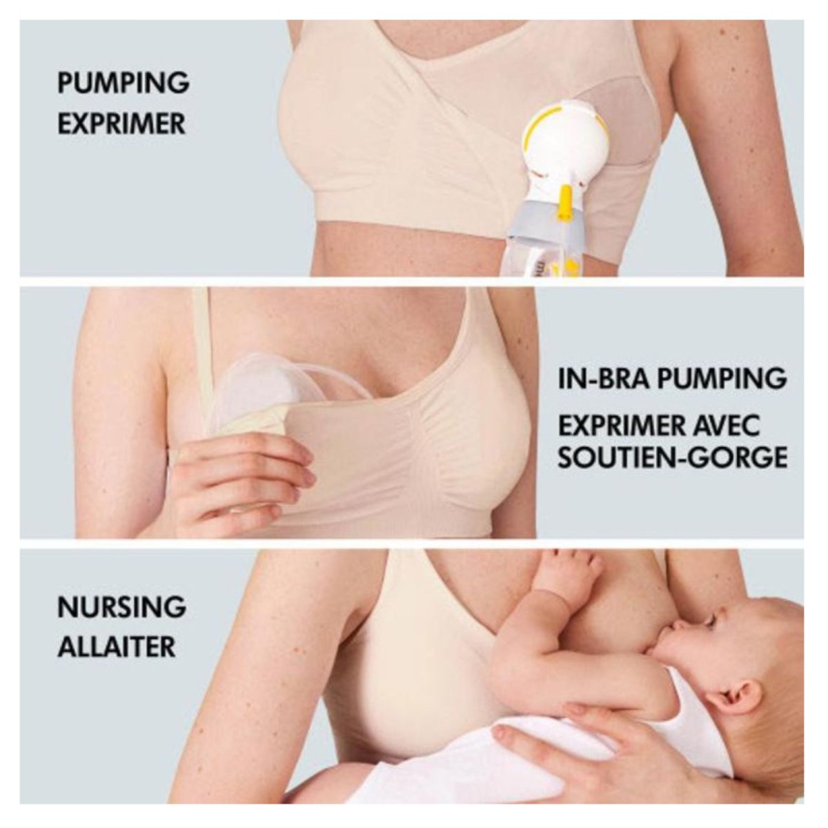 3 in 1 Nursing and Pumping Bra - Chai