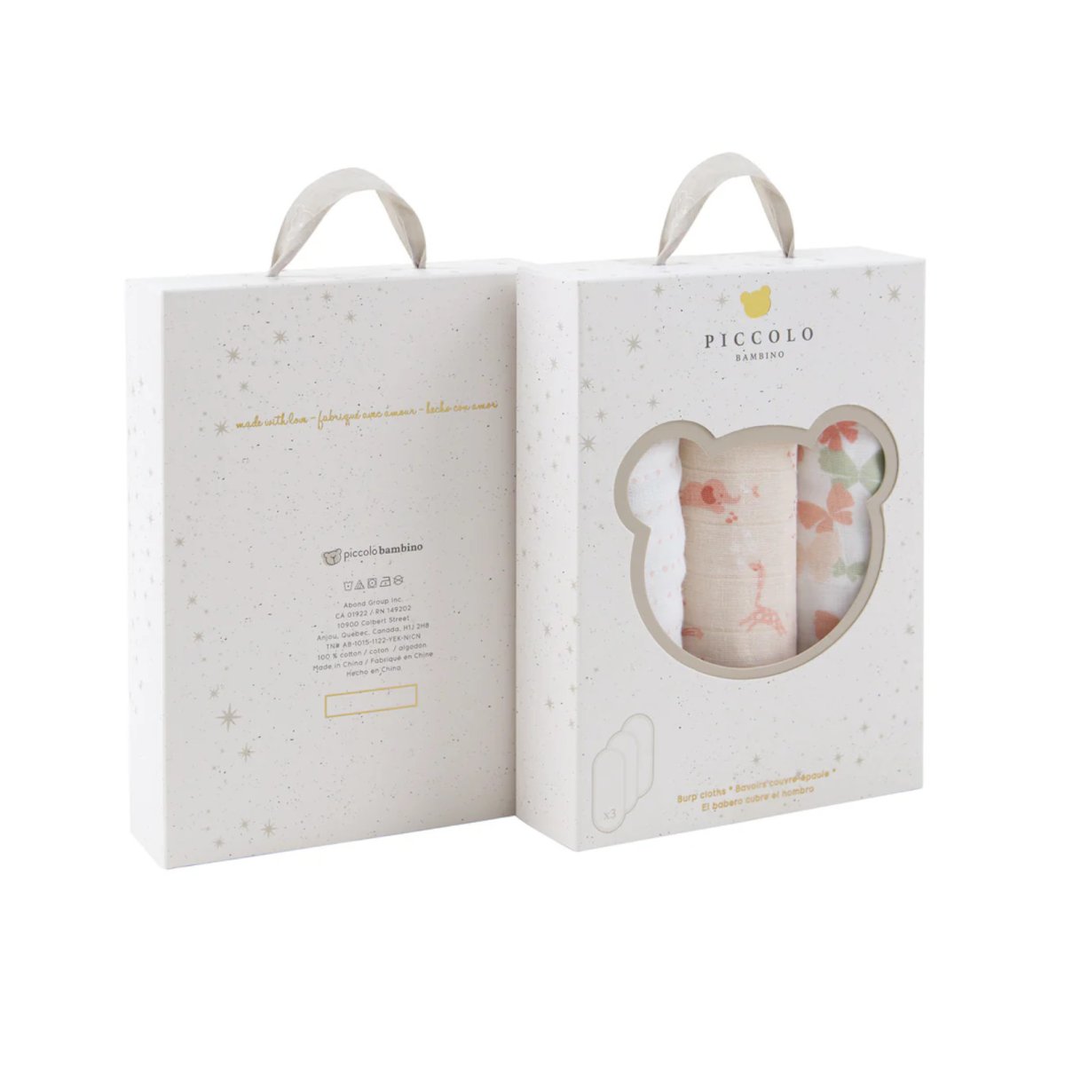 3 Pack Burp Cloths in Gift Box - Pink