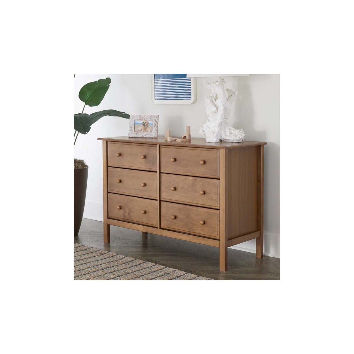 Jayden 6 Drawer Double Dresser Chestnut