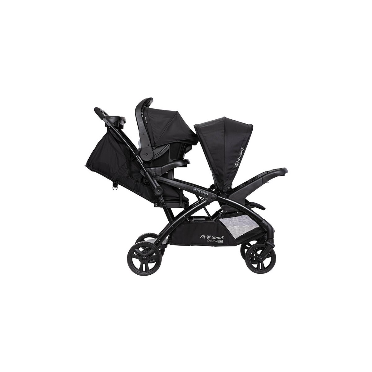 Sit N Stand Double Stroller - Dash Black