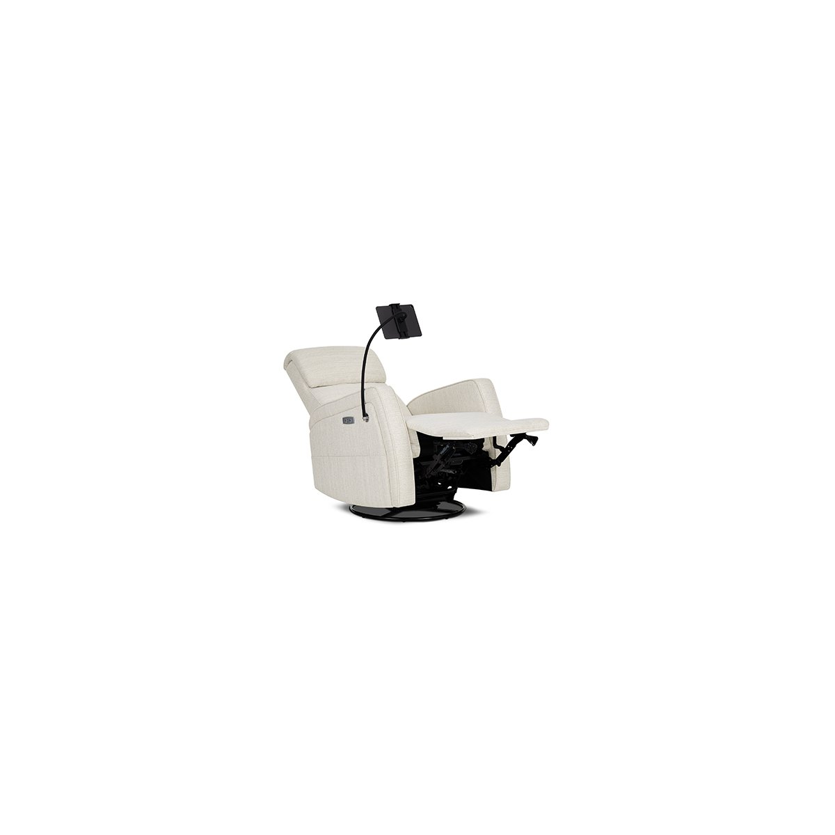 Maverick Power Recline Glider with Device Holder - Cognac