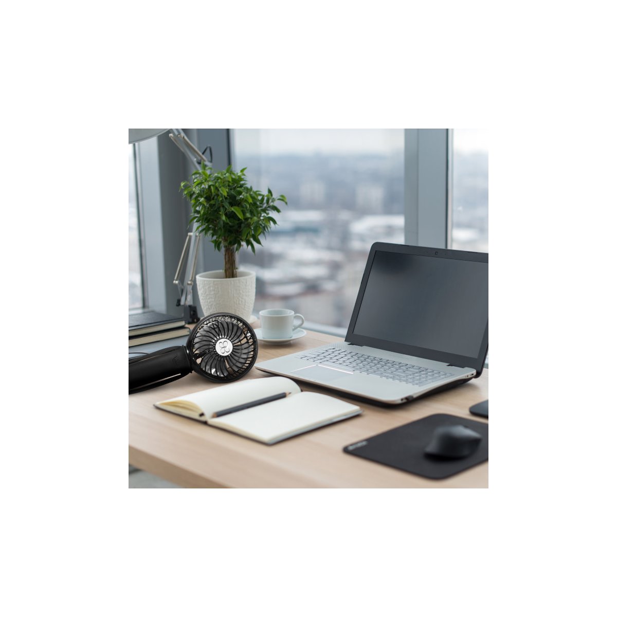 3 Speed Rechargeable Buggy Turbo Fan - White/Rose Gold