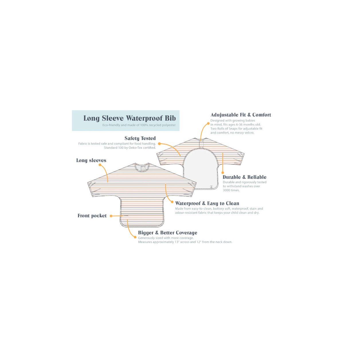 Long Sleeve Waterproof Bib - Planets