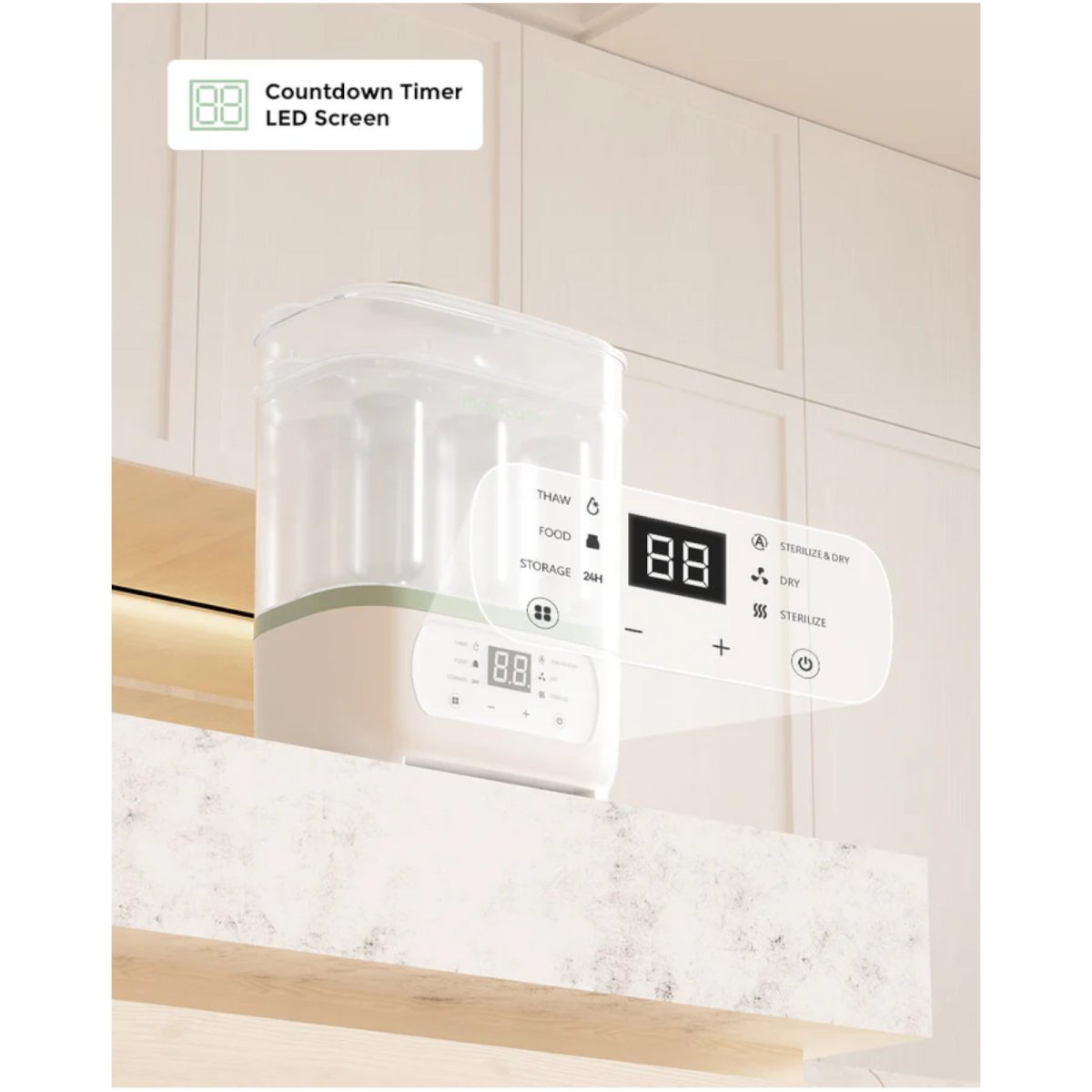 8-in-1 Baby Bottle Steam Sterilizer - White