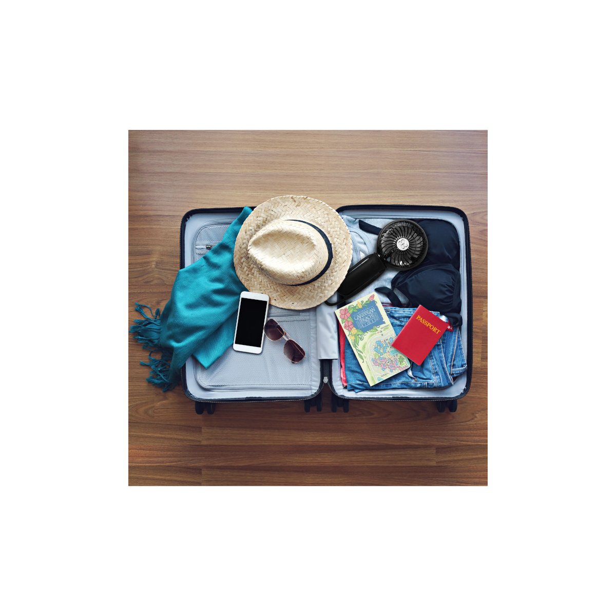 3 Speed Rechargeable Buggy Turbo Fan - White/Rose Gold