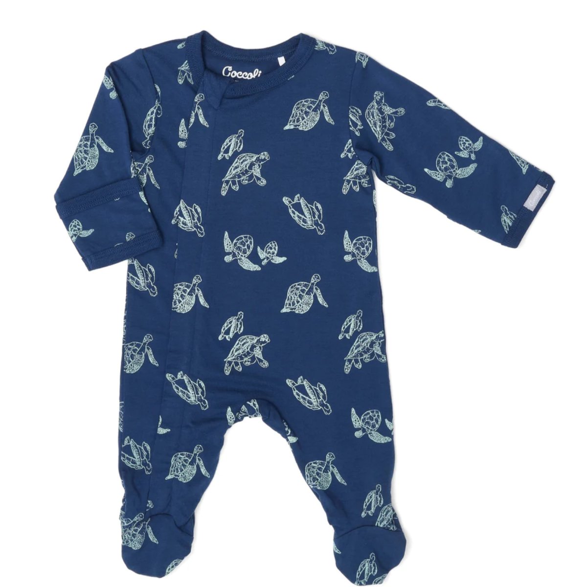 Modal Zipper Footie - Turtles On Marine