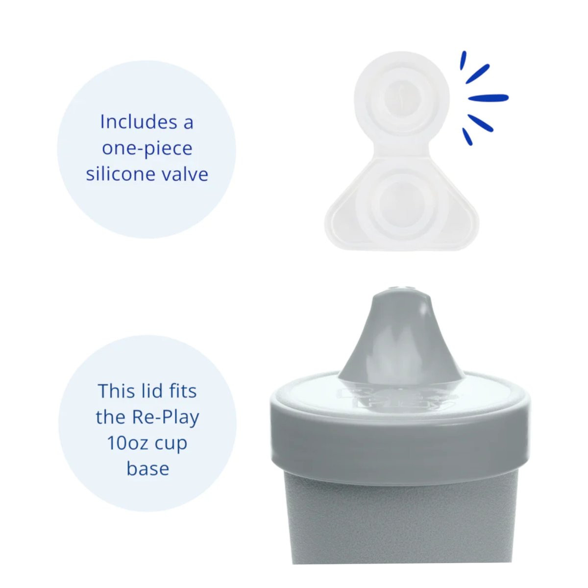 No Spill Lid with Valve - Grey