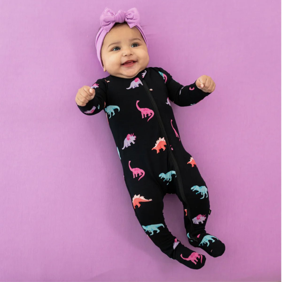 Printed Zippered Footie - Midnight Roar