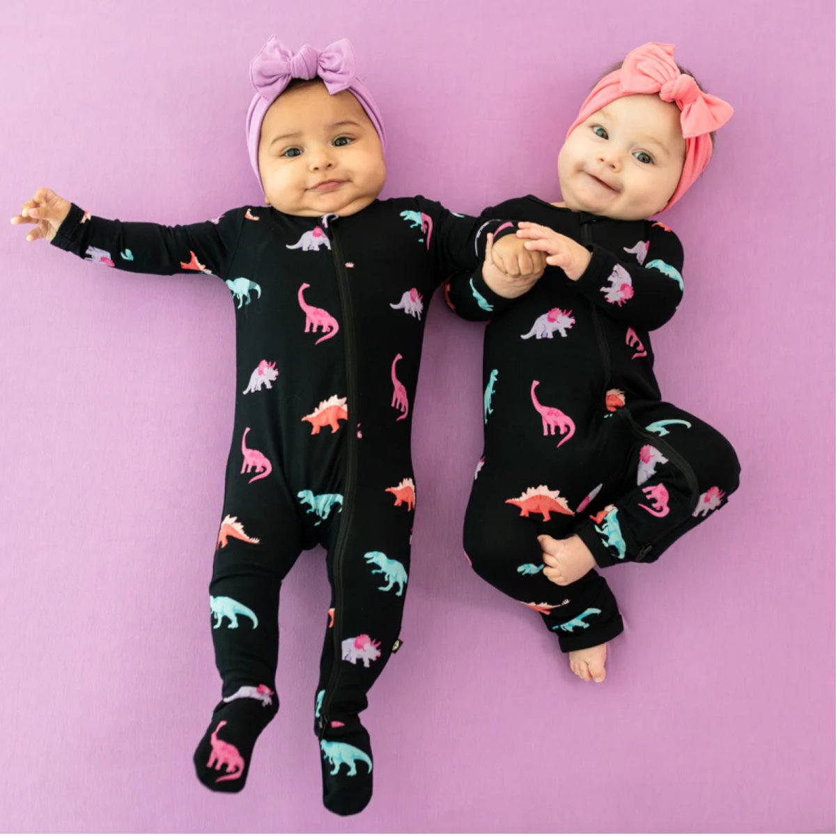 Printed Zippered Footie - Midnight Roar