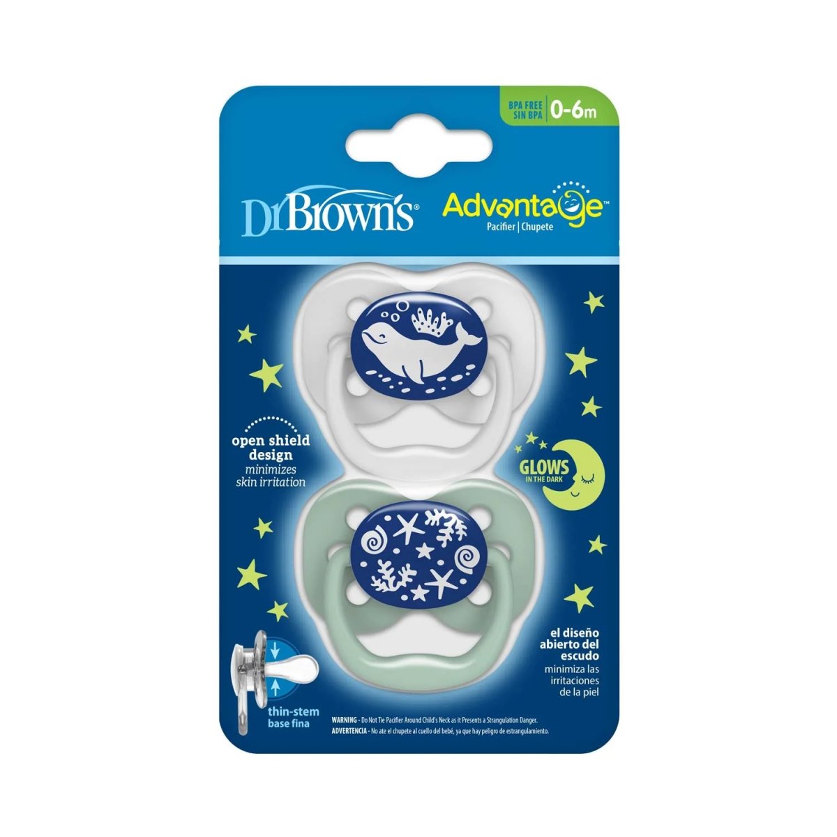 Advantage Pacifier - Stage 1 -Lavender Love/Glow in The Dark Coral Ocean