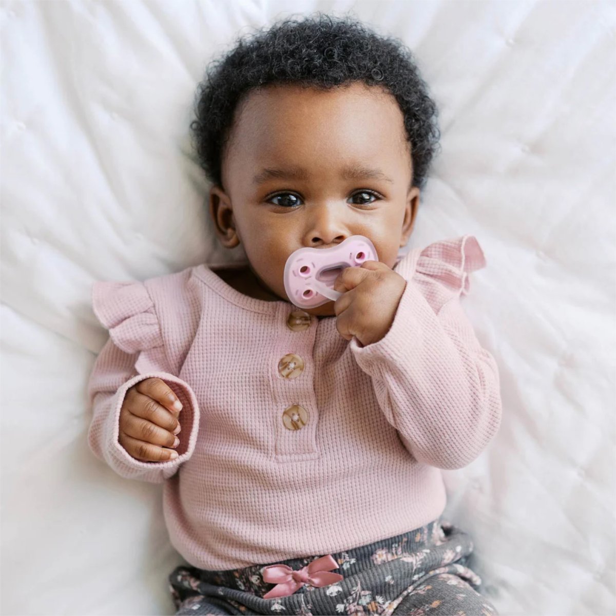 Advantage One-Piece Pacifier 3pk 0-6m - Pink/Purple/Ecru