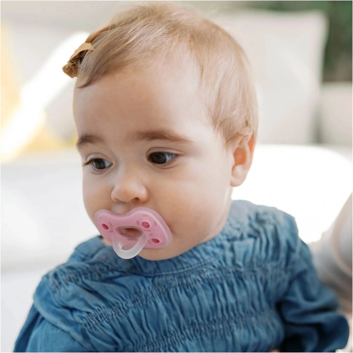 Advantage One-Piece Pacifier 3pk 6-18m - Pink/Purple/Coral
