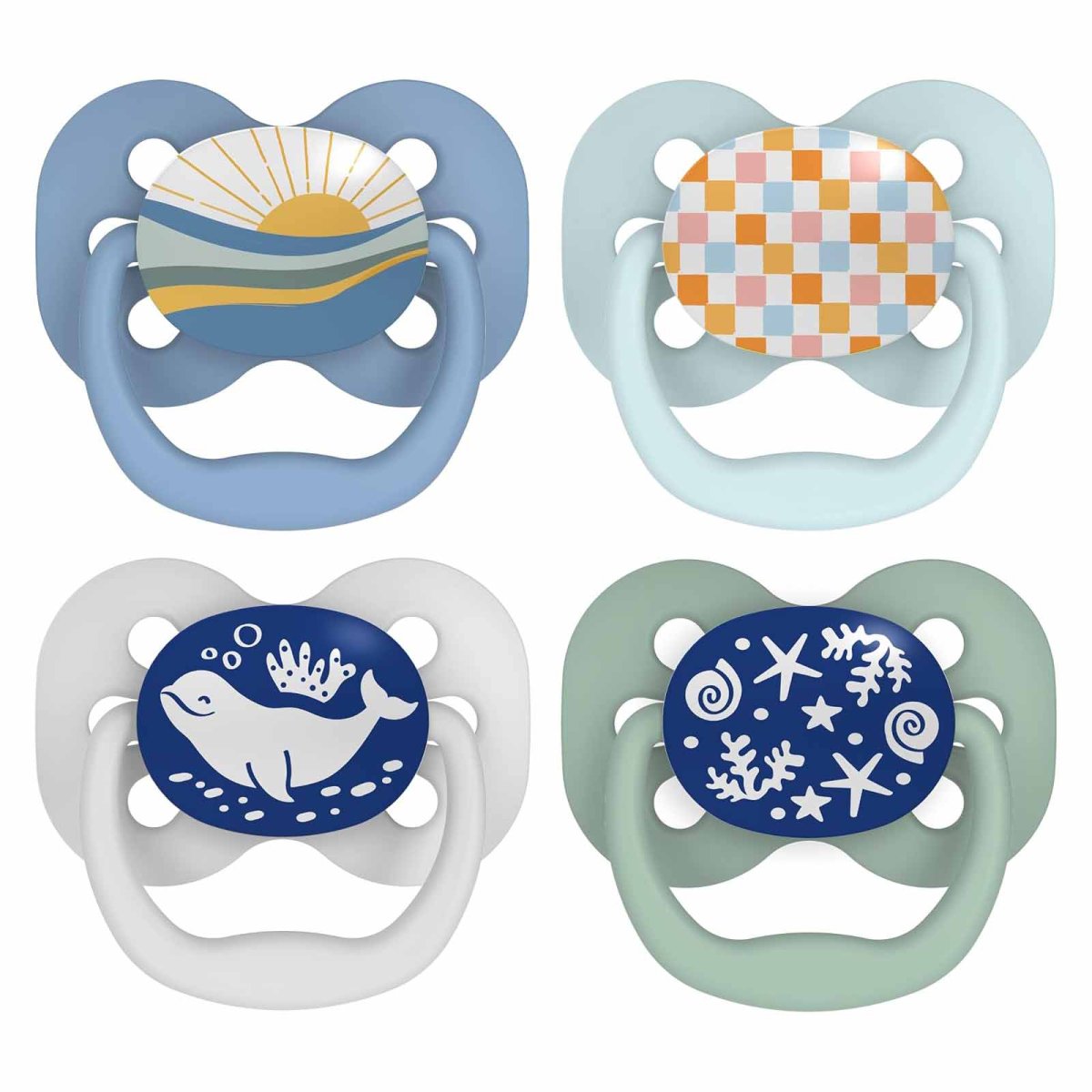 Advantage Pacifier - Stage 1 -Blue Sunrise/Glow in The Dark Blue Ocean