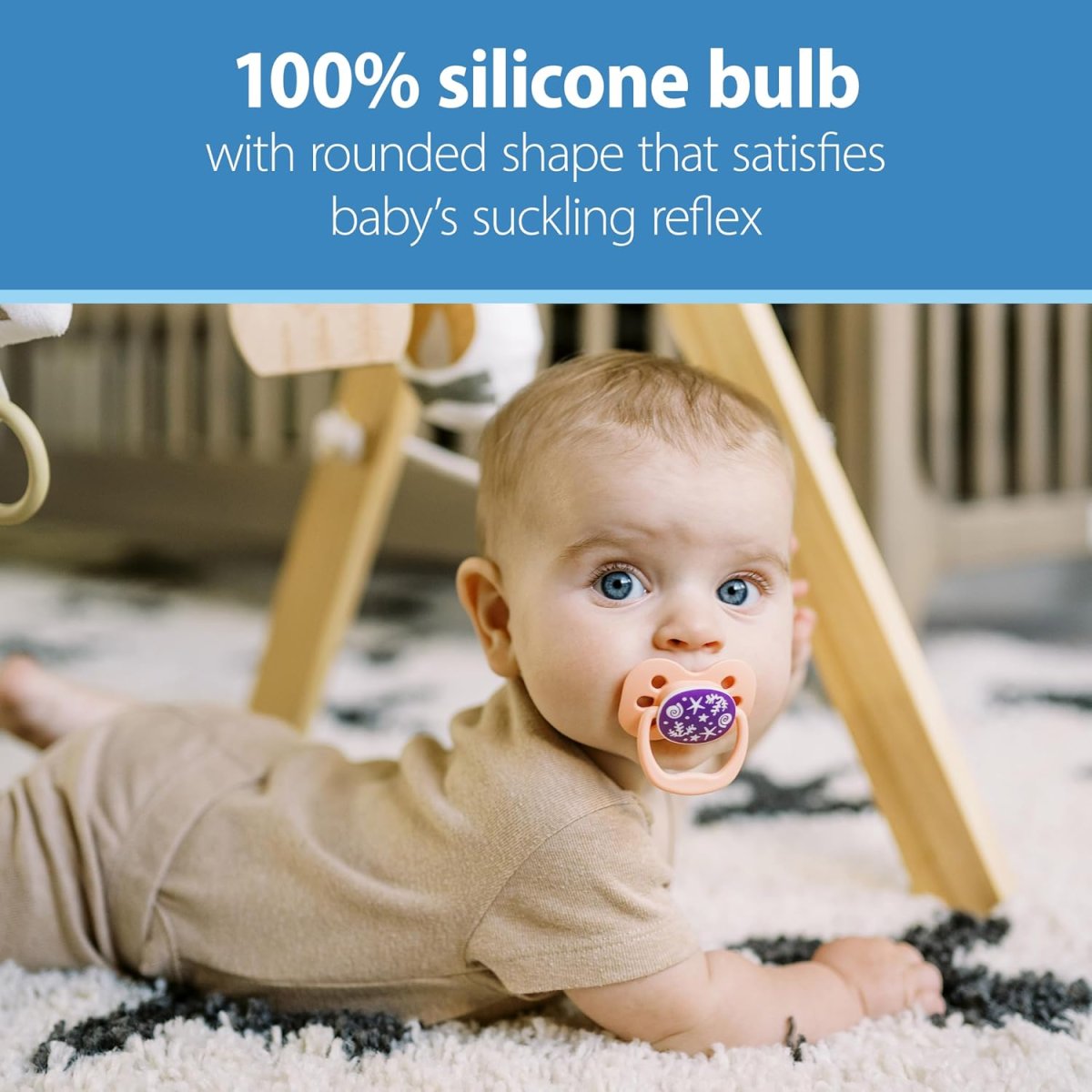 Advantage Pacifier - Stage 1 -Blue Sunrise/Glow in The Dark Blue Ocean