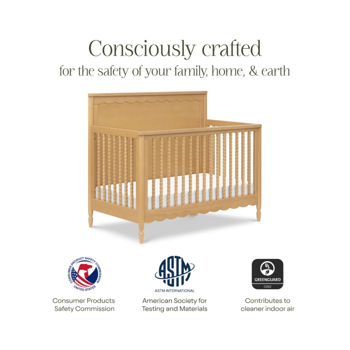Ambrosia 4-in-1 Convertible Crib - Honey
