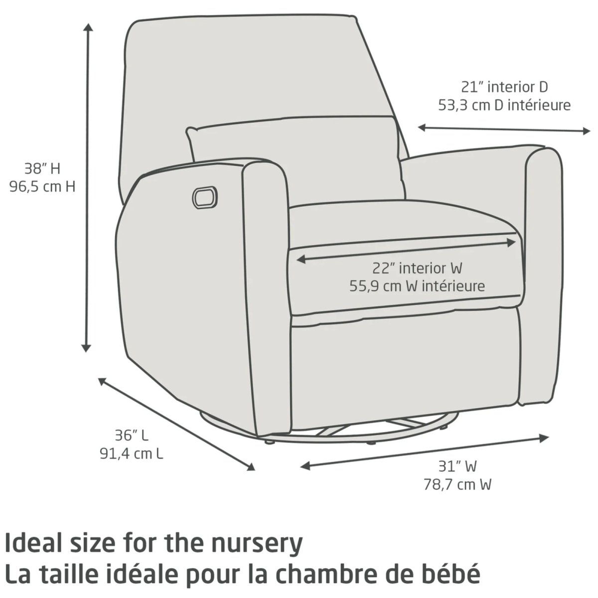 Ansel Tapered Power Recliner - S cloud