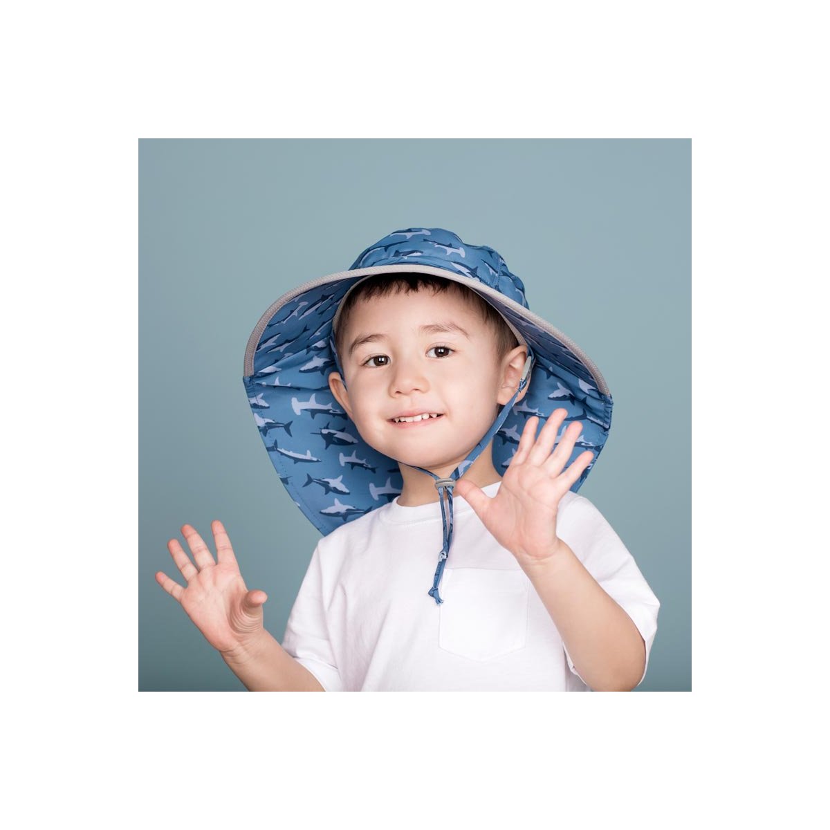 AquaDry Adventure Hat - Shark with Navy Trim