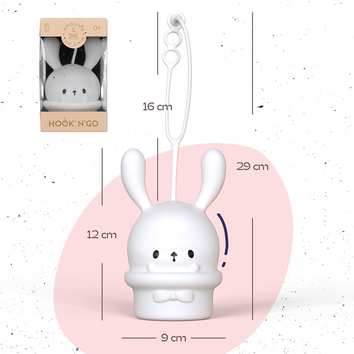 Hook'N'Go Pendant LED Nightlight - Magic Bunny White