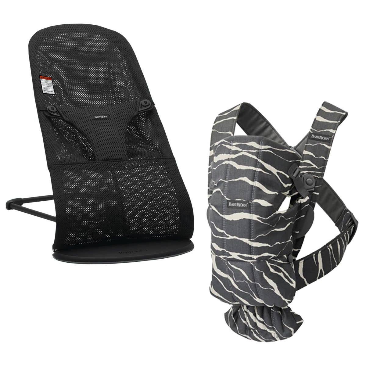 Holiday Bundle - Bouncer Bliss Black and Landscape Mini Carrier