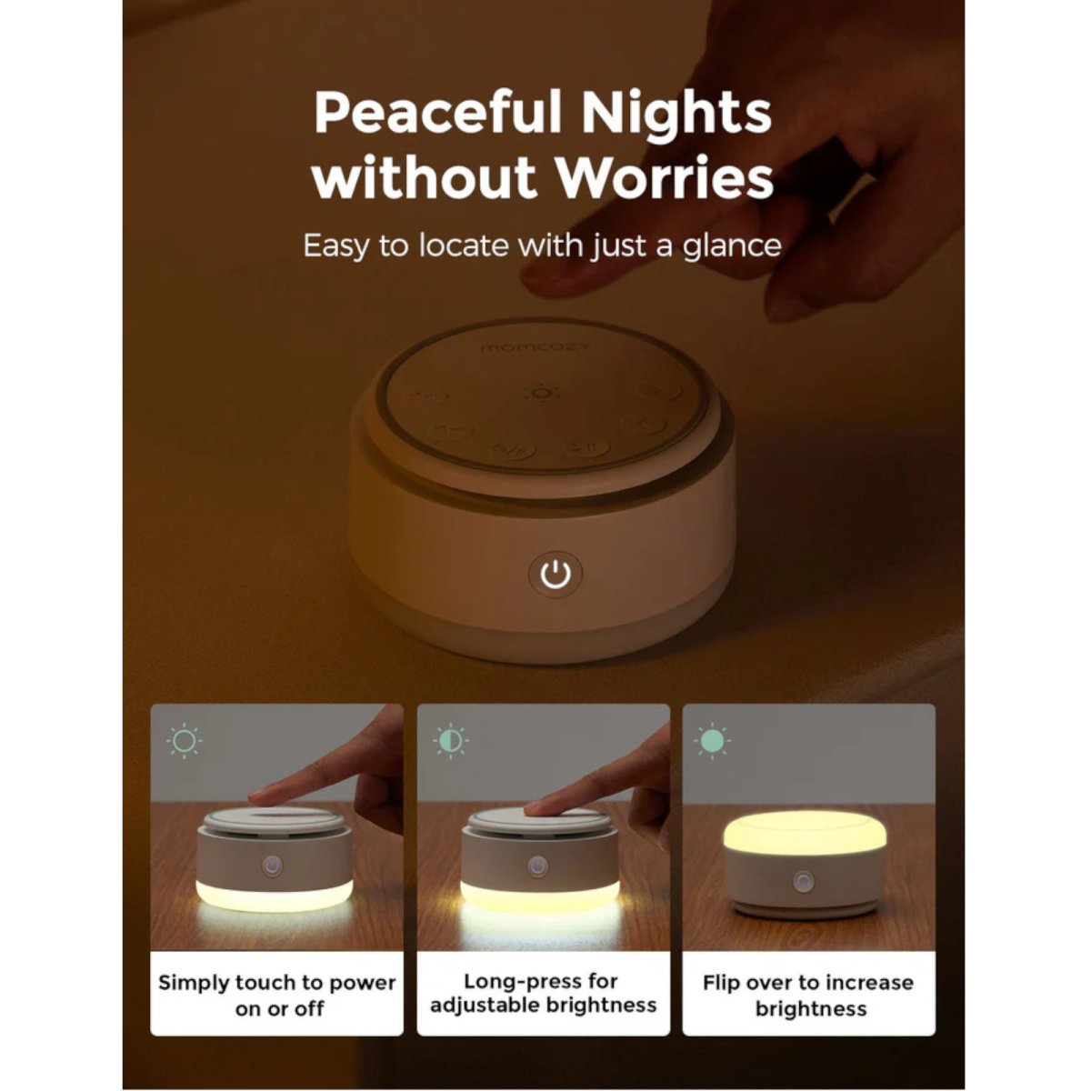 Baby Sound Machine - Long Battery Life (Warm Light)