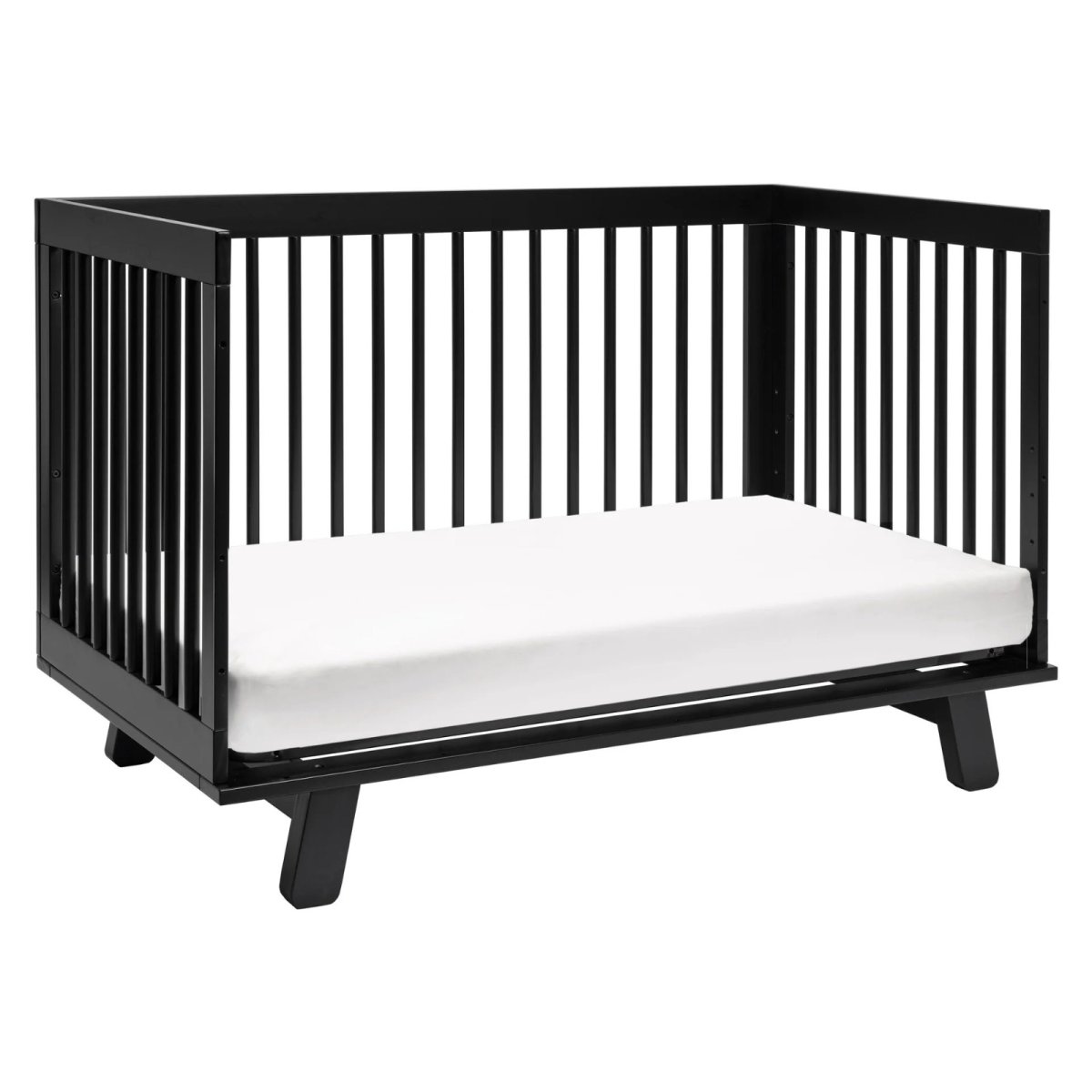 Hudson 3 In 1 Crib With Toddler Rail - Black