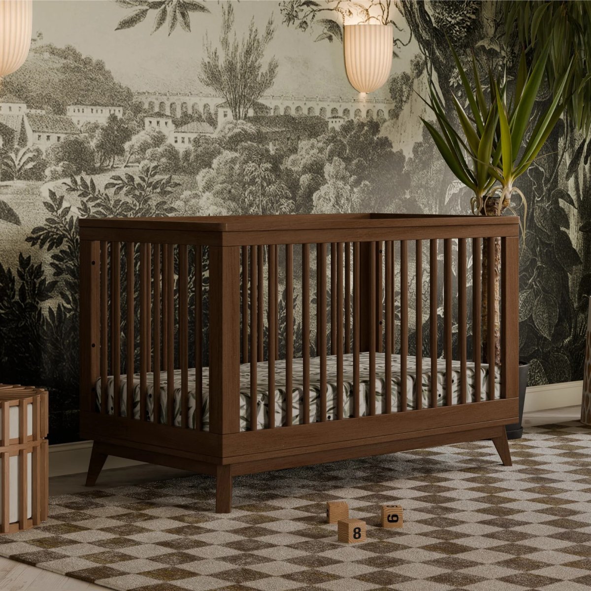Scoot 3 In 1 Convertible Crib - Natural Walnut