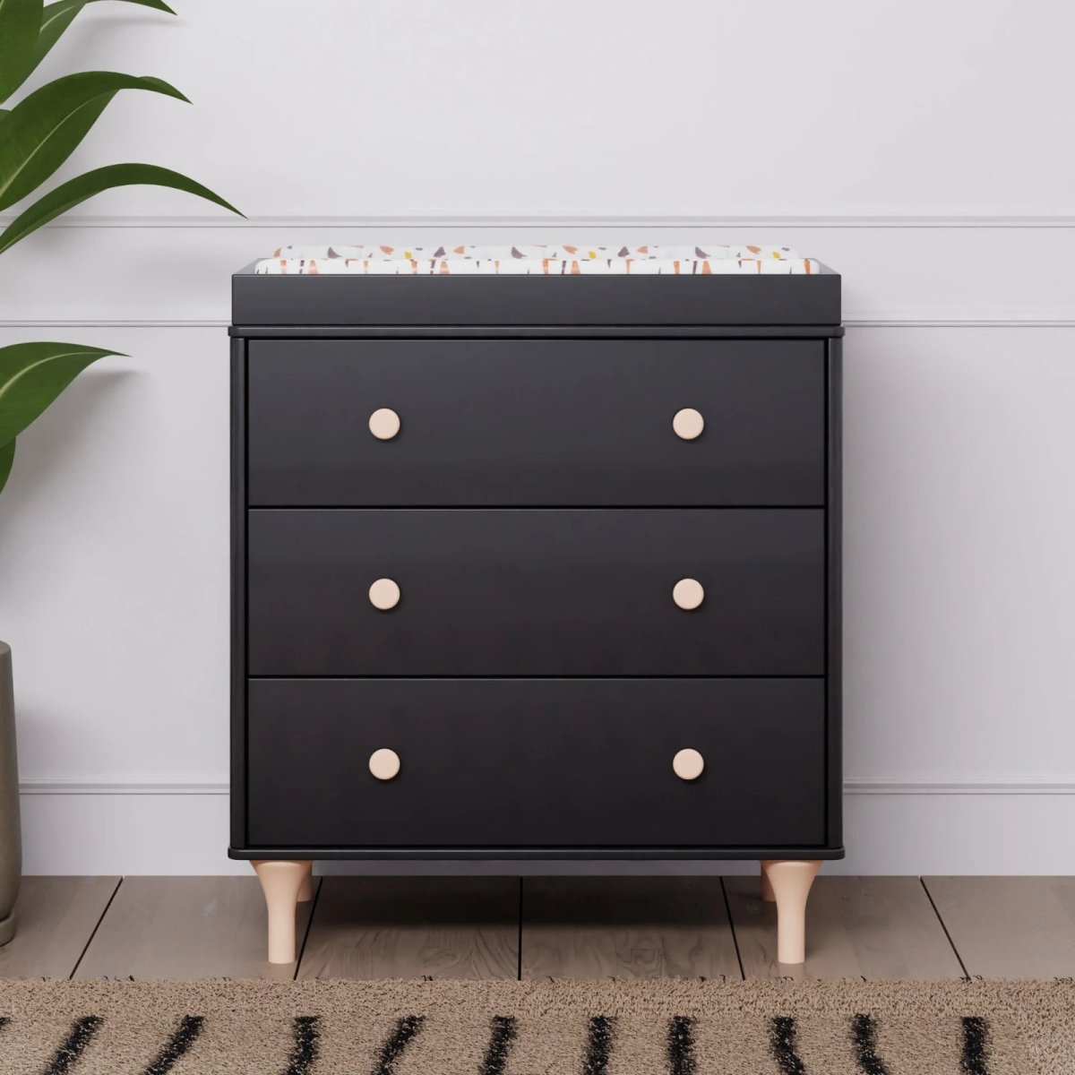 Lolly 3 Drawer Changer Dresser - Black Washed Natural