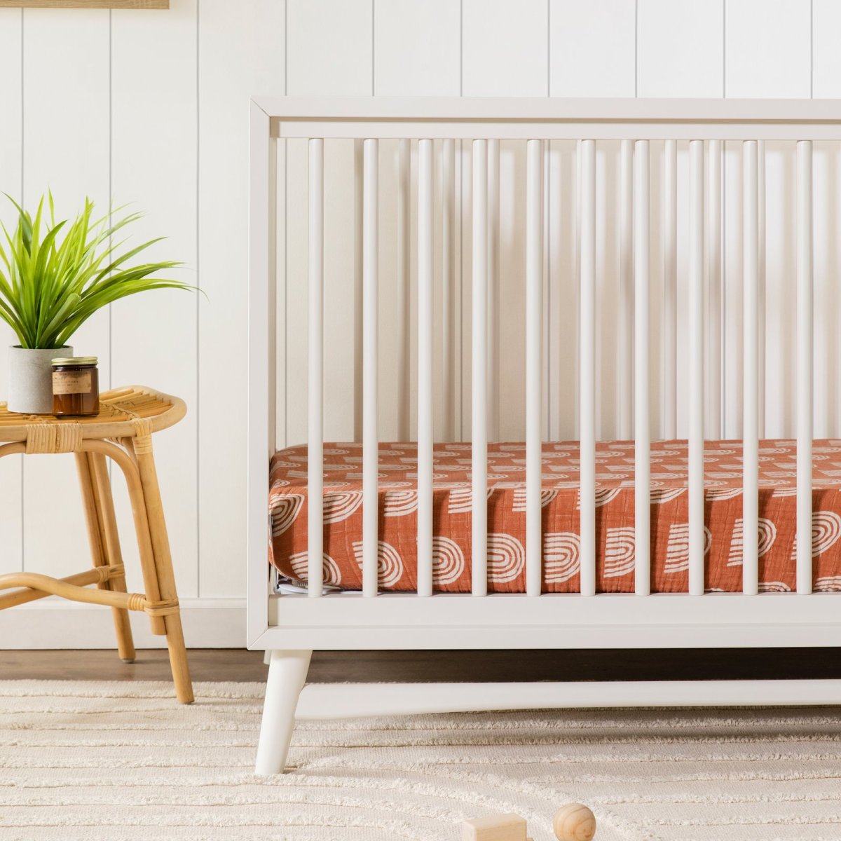 Peggy 3 In 1 Crib With Toddler Rail - Warm White