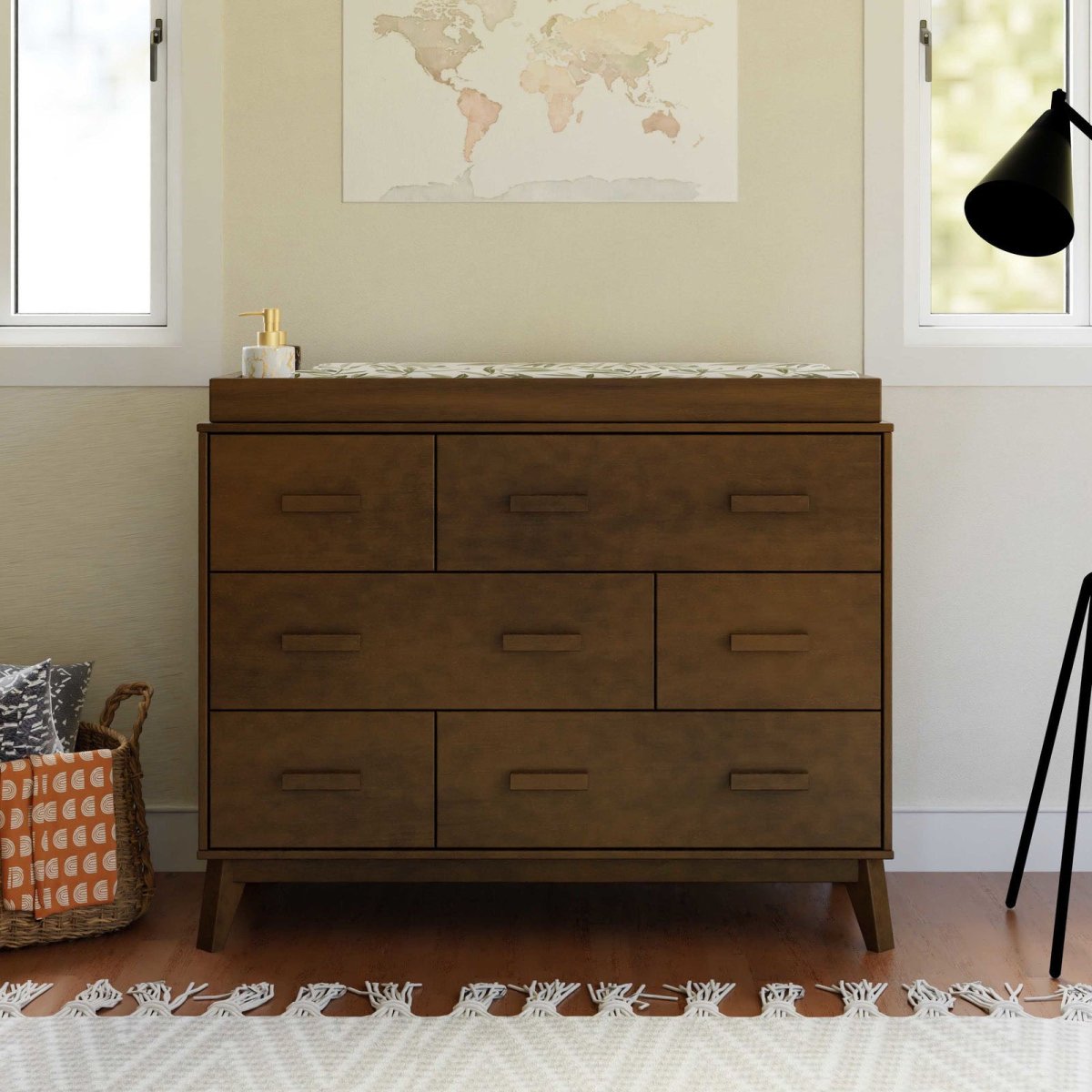 Scoot 6 Drawer Dresser - Natural Walnut