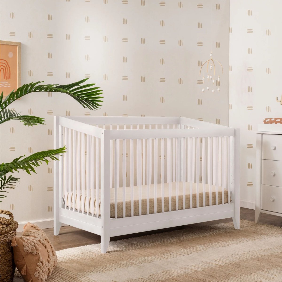 Sprout 4 in 1 Crib with Toddler Rail - White