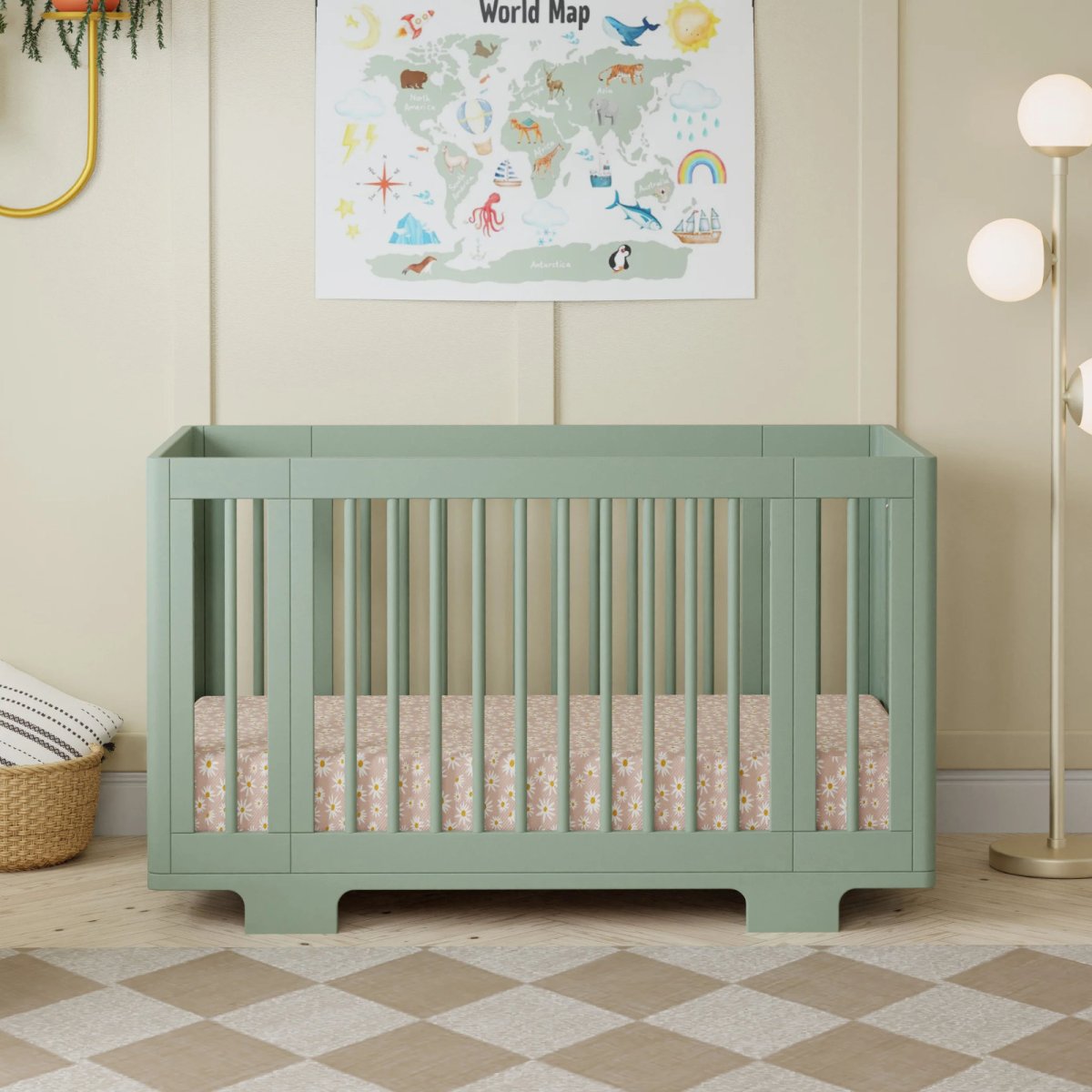 Yuzu 8 in 1 Convertible Crib with All Stages Conversion Kit - Light Sage