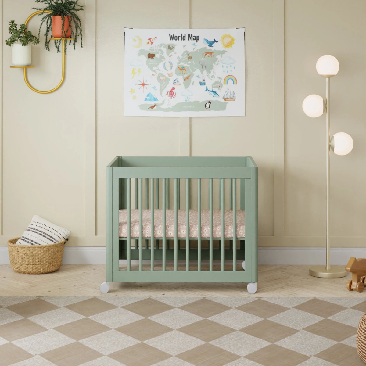 Yuzu 8 in 1 Convertible Crib with All Stages Conversion Kit - Light Sage