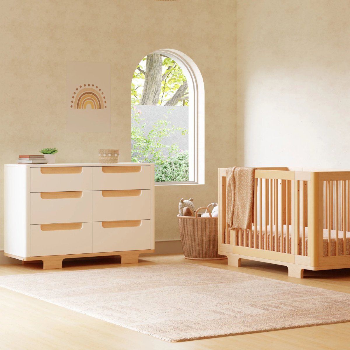 Yuzu 8 in 1 Convertible Crib with All Stages Conversion Kit - Natural