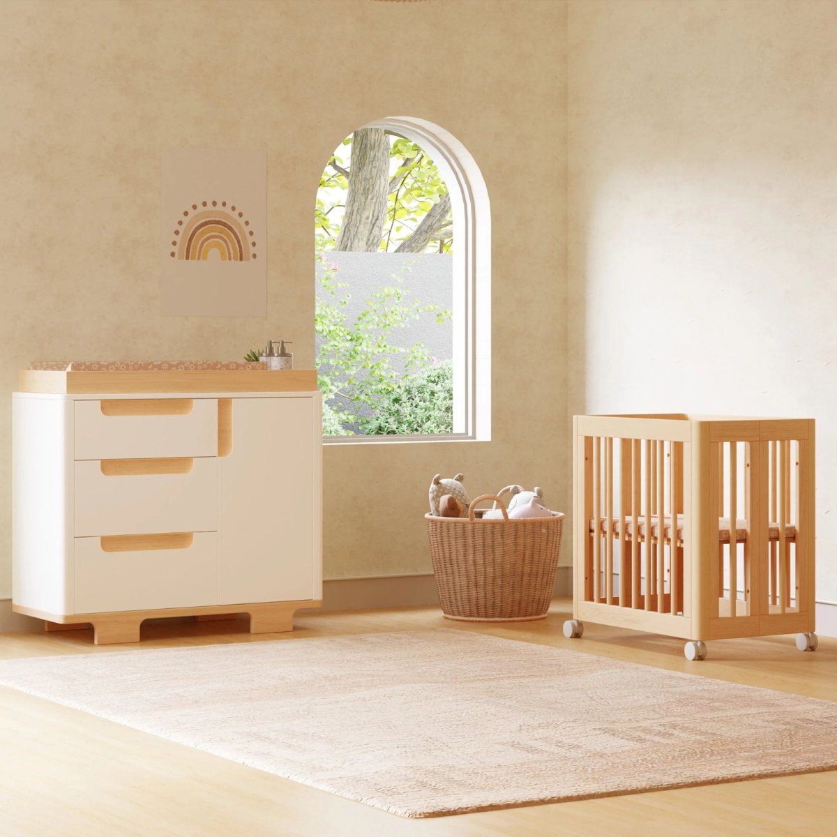 Yuzu 8 in 1 Convertible Crib with All Stages Conversion Kit - Natural