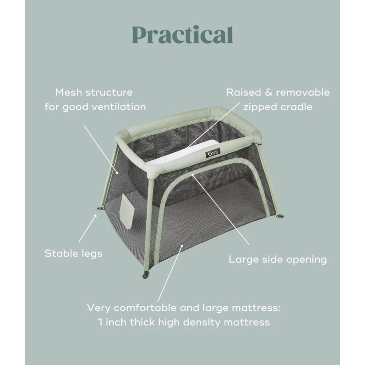 Travel crib and bed 3-in-1 Moov and Comfy