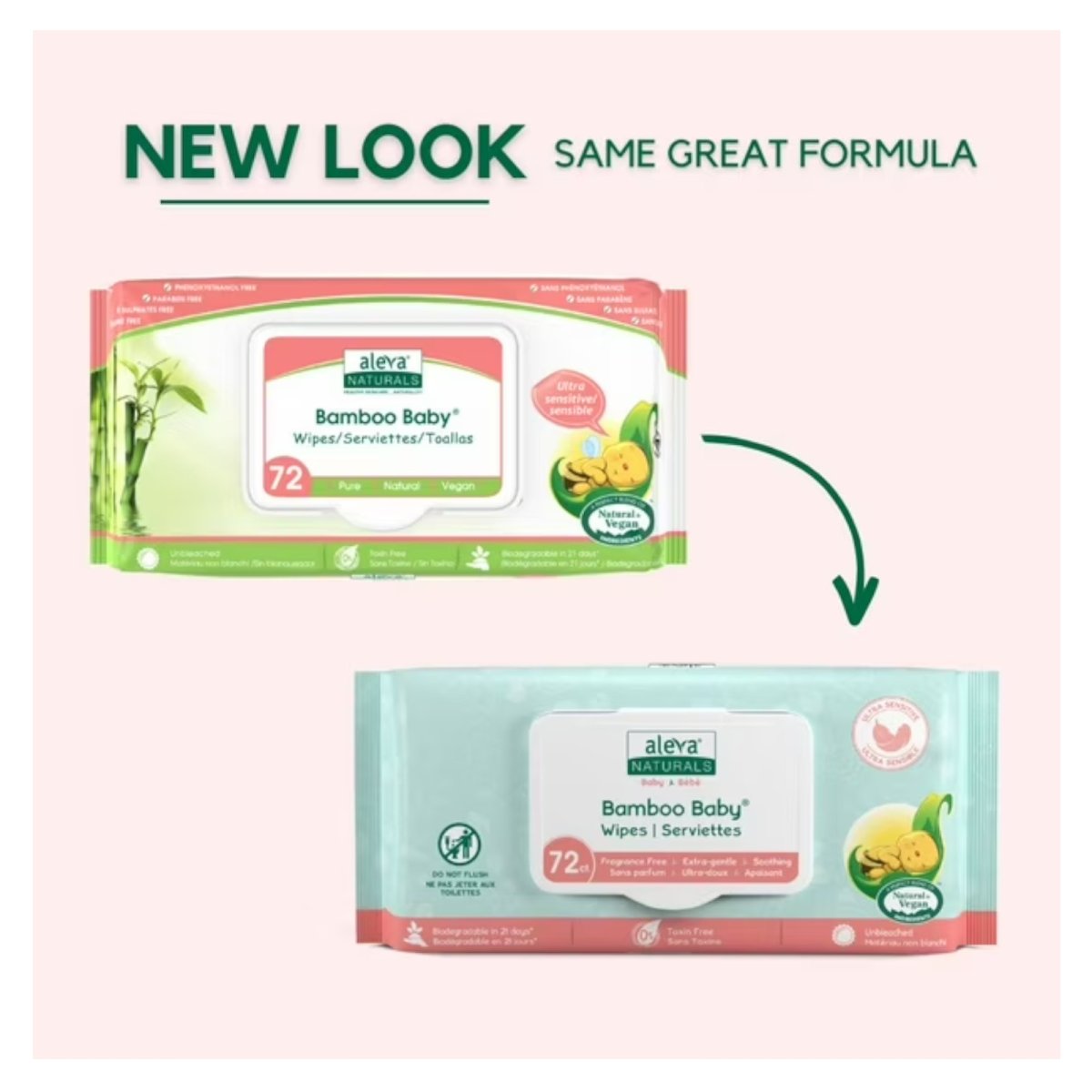 Bamboo Baby Sensitive Wipes Club Pack 216ct