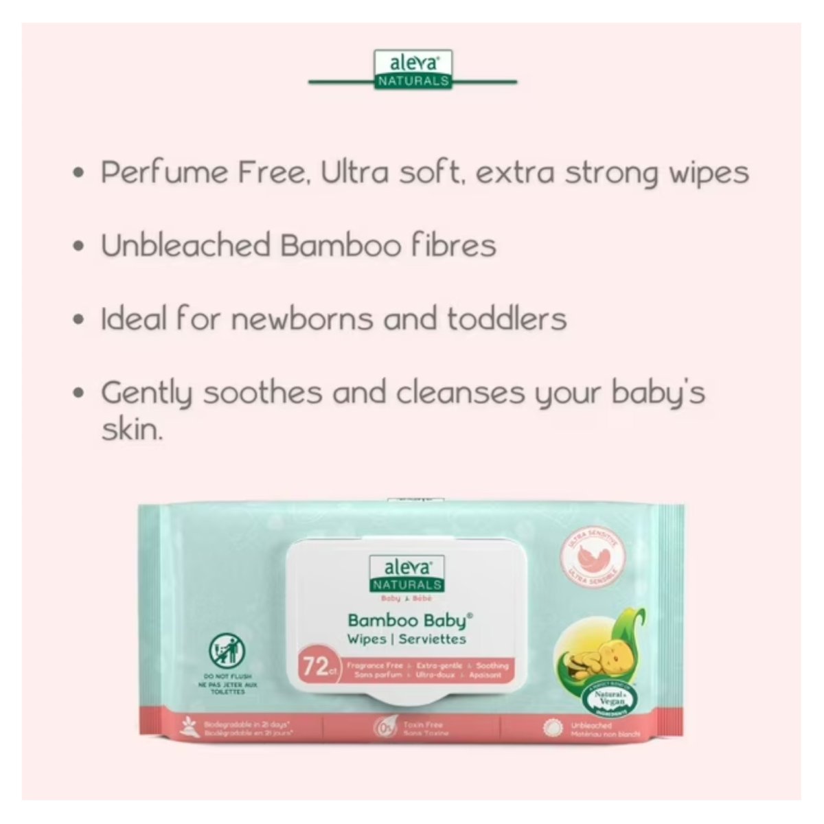 Bamboo Baby Sensitive Wipes Club Pack 216ct