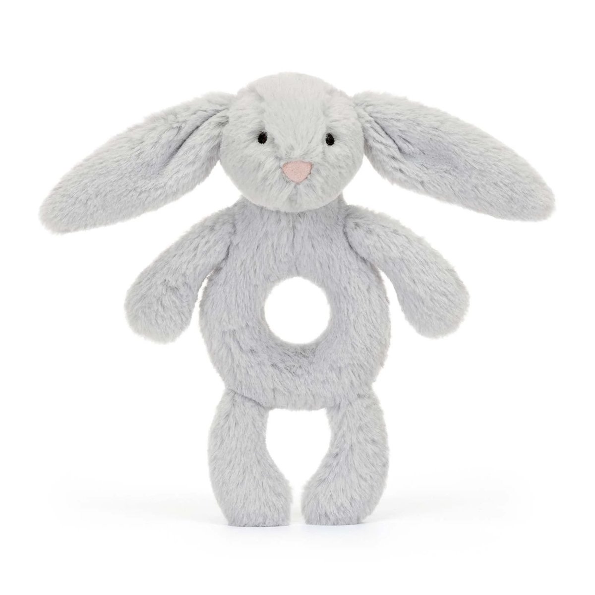 Bashful Grey Bunny Ring Rattle (RECYCLED FIBERS)