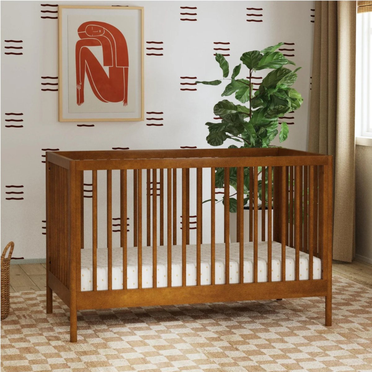 Birdie 3-in-1 Convertible Crib - Walnut