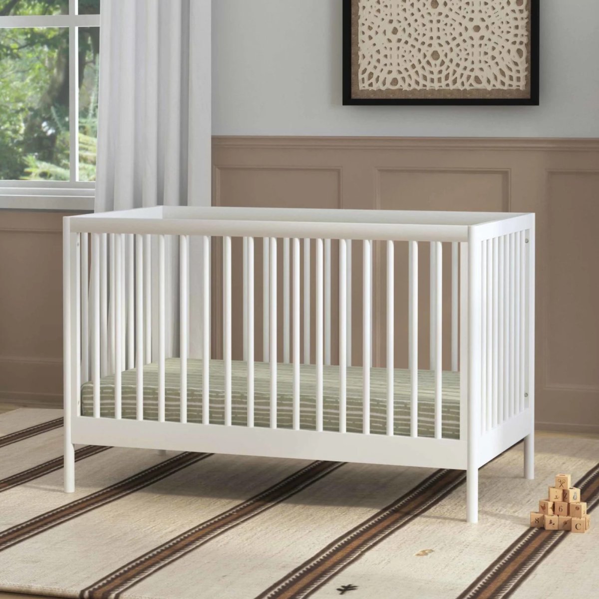 Birdie 3-in-1 Convertible Crib - White