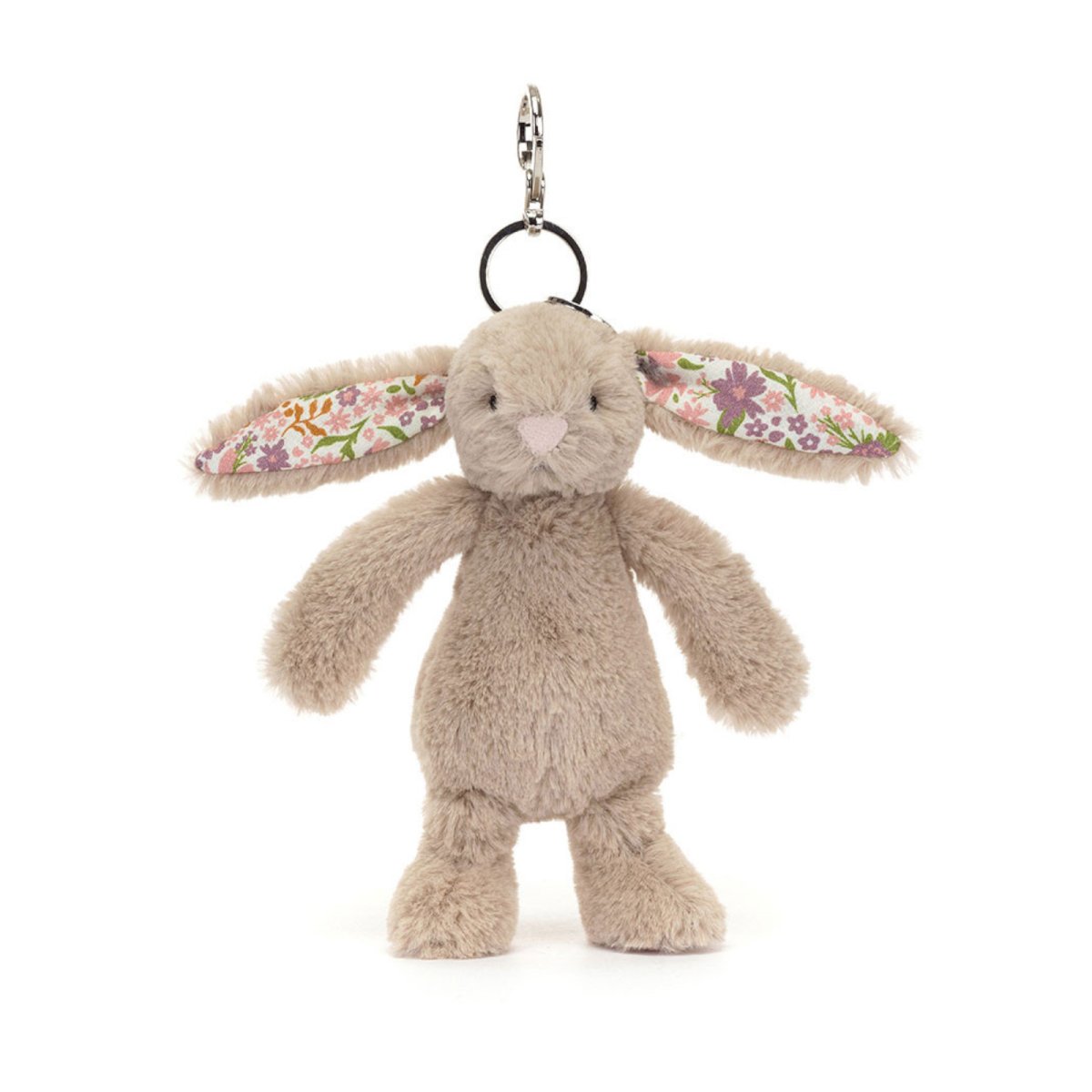 Bunny Beige Bag Charm - Floral Ears