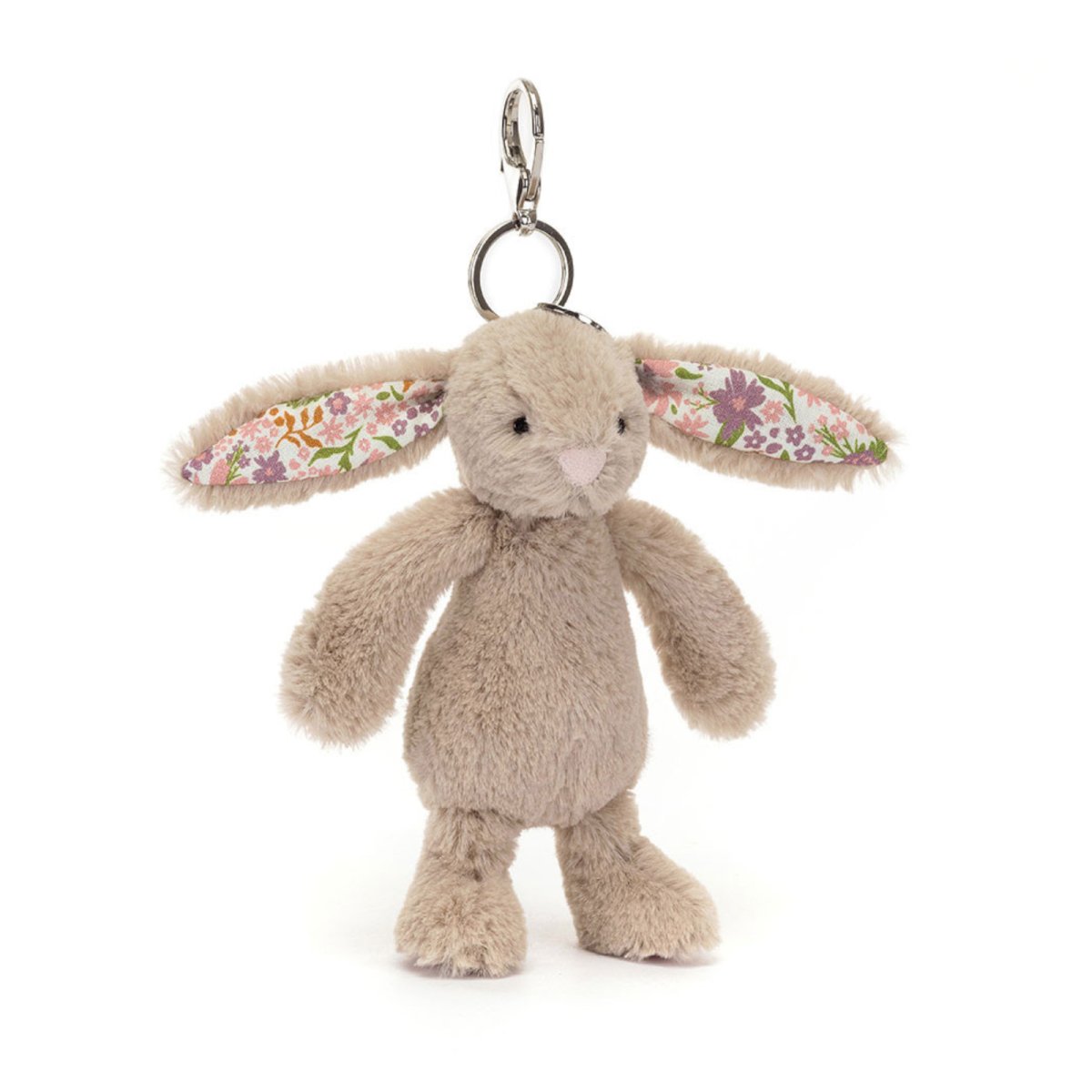 Bunny Beige Bag Charm - Floral Ears
