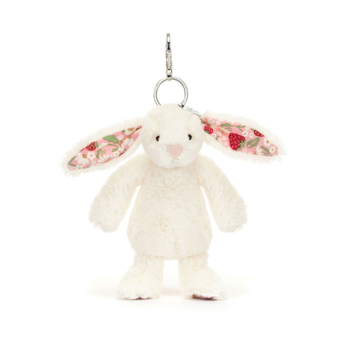 Bunny Cream Bag Charm - Floral Ears