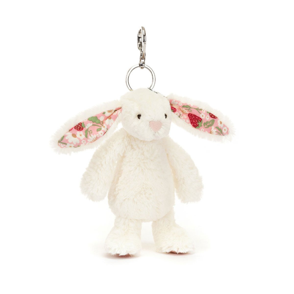 Bunny Cream Bag Charm - Floral Ears