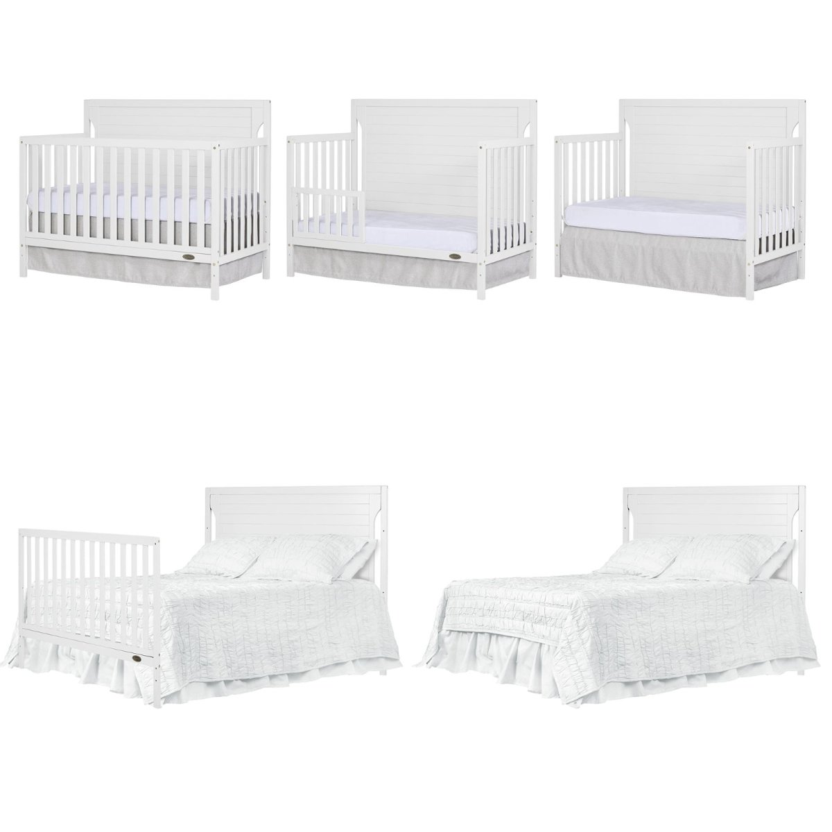 Cape Cod 5 in 1 Convertible Crib - White