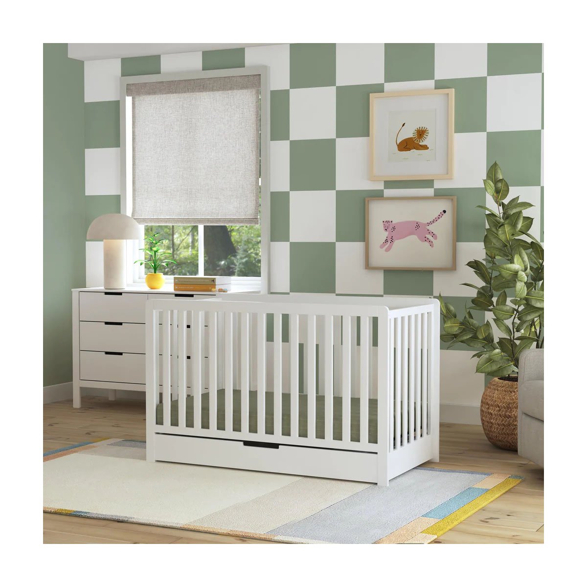 Colby 4 In 1 Convertible Crib with Trundle Drawer - White