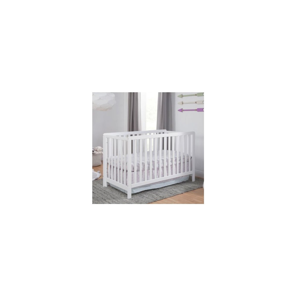 Colby 4 in 1 Low Profile Convertible Crib - White 