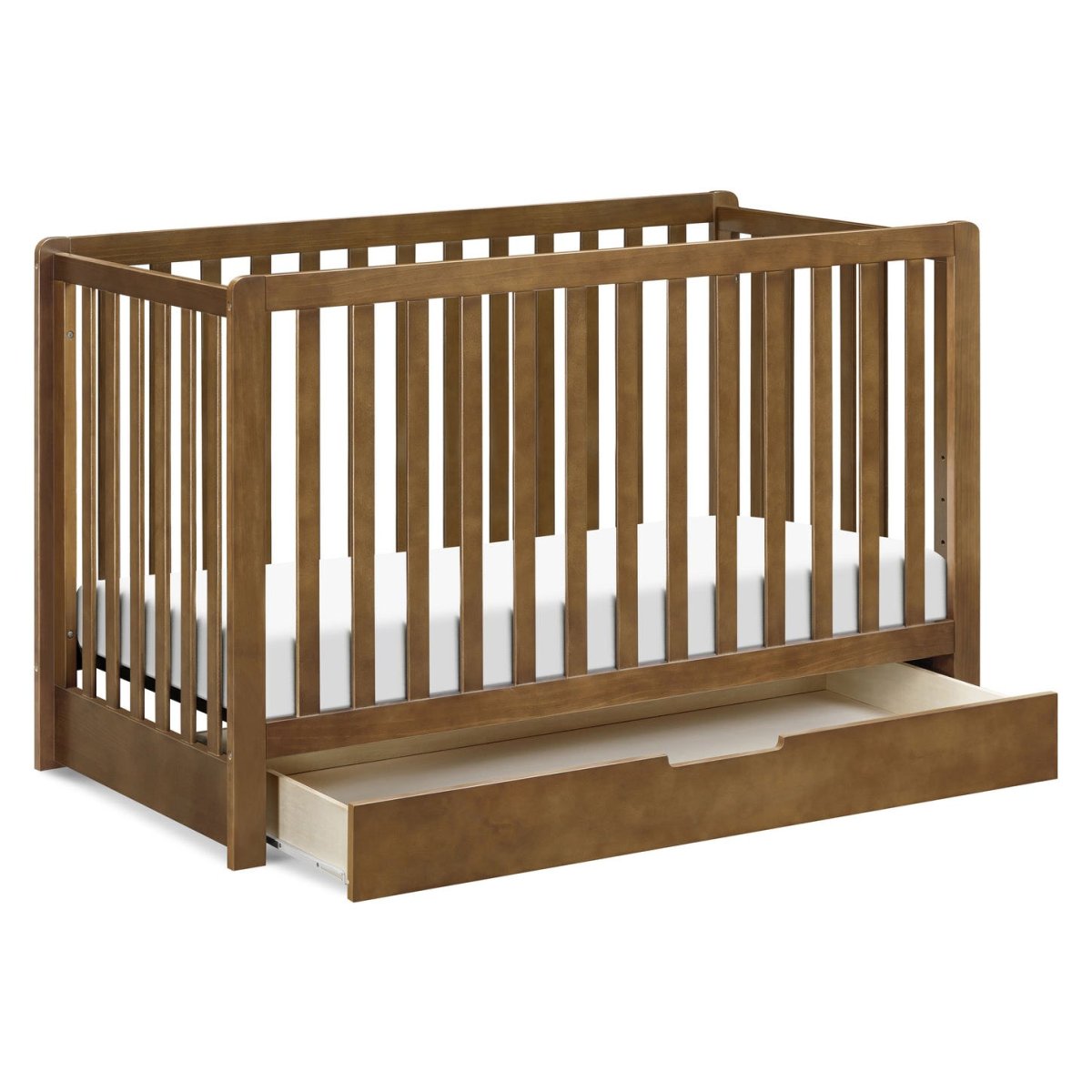 Colby 4 In 1 Convertible Crib with Trundle Drawer - Walnut
