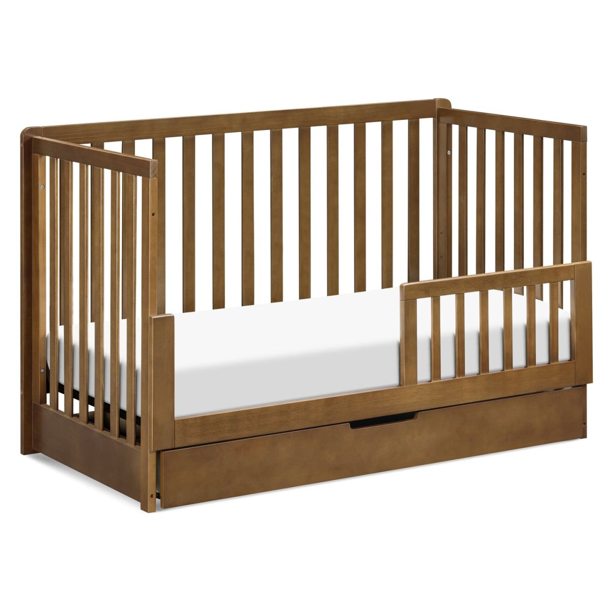Colby 4 In 1 Convertible Crib with Trundle Drawer - Walnut