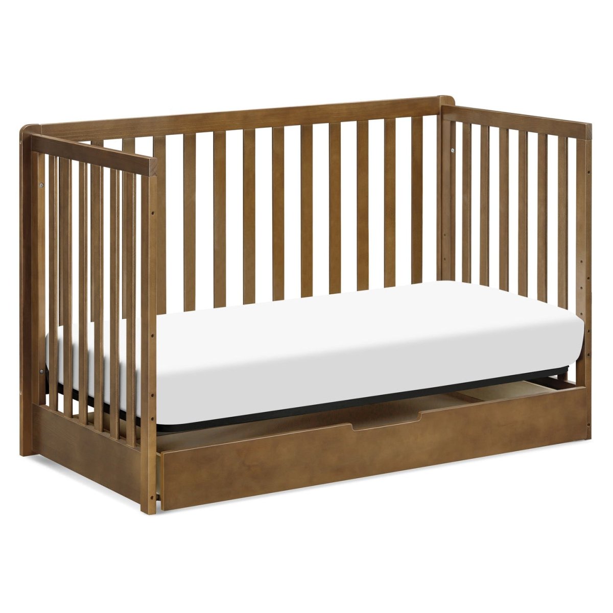 Colby 4 In 1 Convertible Crib with Trundle Drawer - Walnut